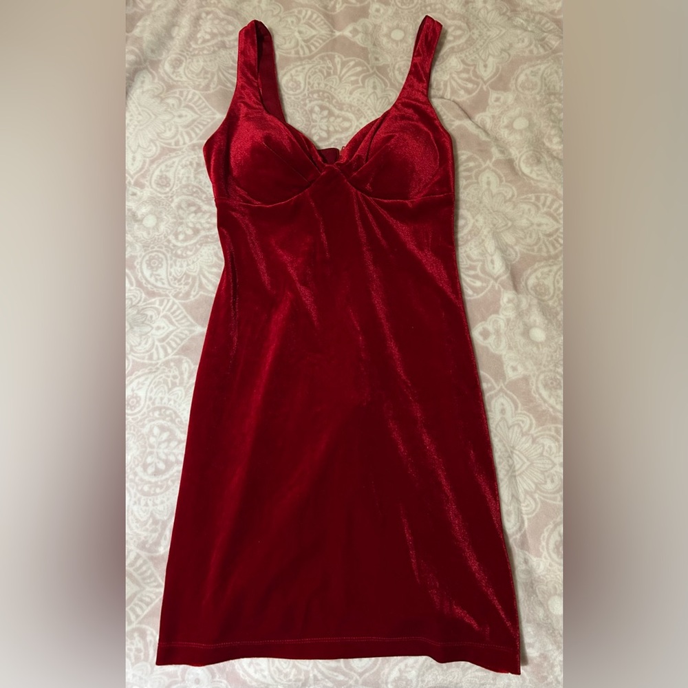 B Darlin Red Velvet Midi Dress